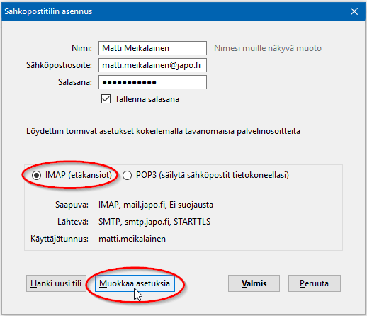 Sähköpostin asetukset - JAPO