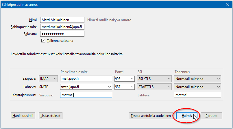 Sähköpostin asetukset - JAPO